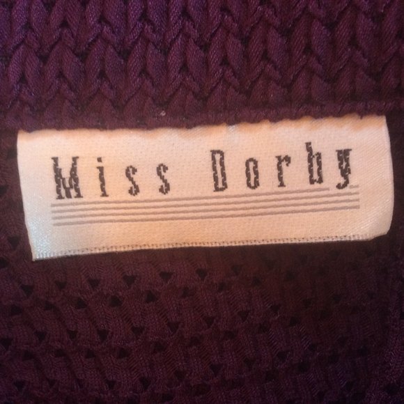 Vintage Miss Dorby Purple 90s Open Knit Retro Cropped Button Down Size Medium - Picture 3 of 3